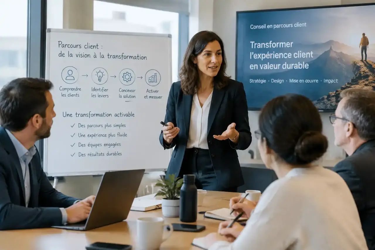 Un cabinet de conseil en parcours client doit livrer une transformation activable